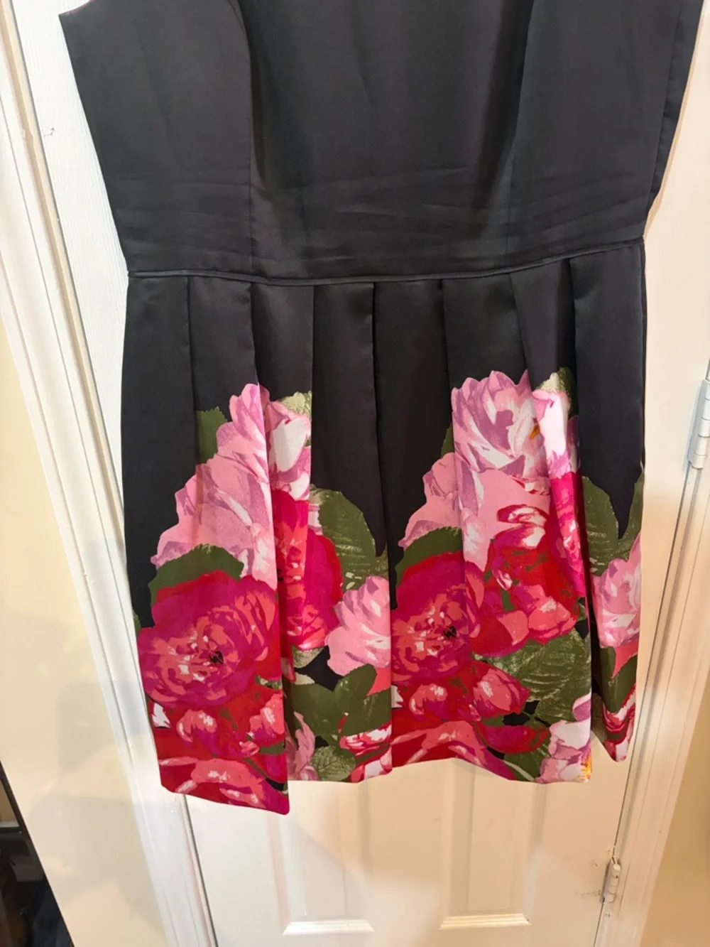 Black Top with flowers bottom - Picture 3 of 4